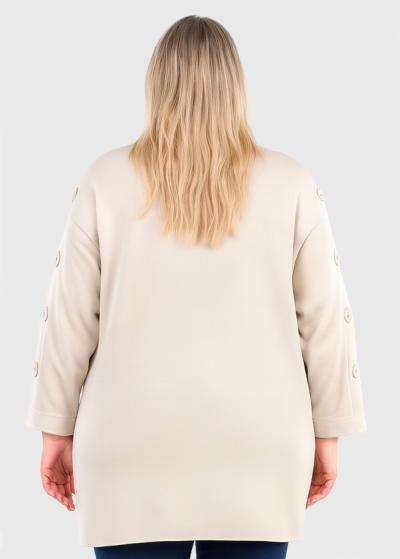 Beatrice light beige cardigan with buttons - back