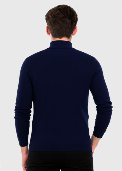 Eoghan tum&scaron;i zila bītlene ar augstu apkakli - back