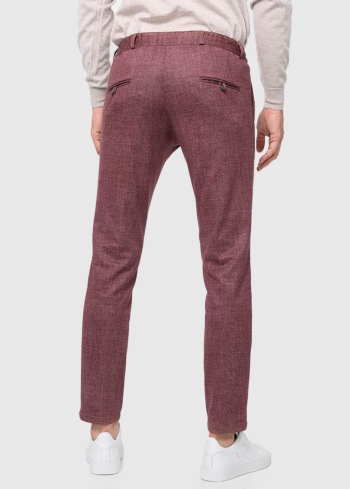 Prudenzio Slim Fit бордовые мужские брюки - back