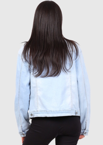 Iris голубая женская джинсовая куртка  - back