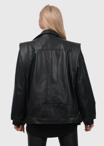 Albertina черная куртка из искусственной кожи - back