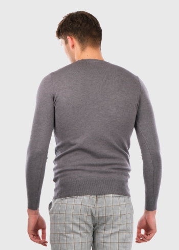 Gianni темно-серый мужской свитер с круглым вырезом - back