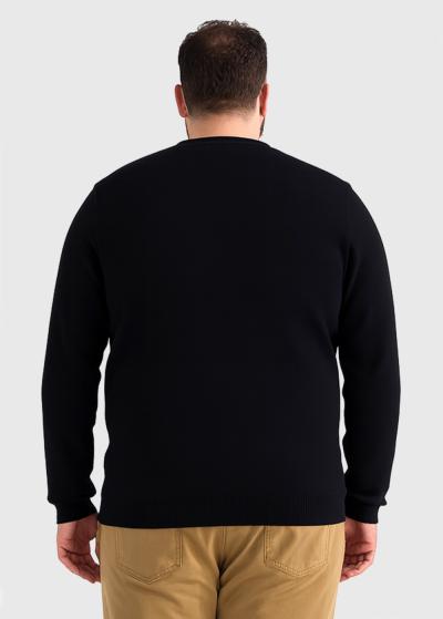 Ettore Lielo izmēru melns džemperis ar apļveida izgriezumu - back