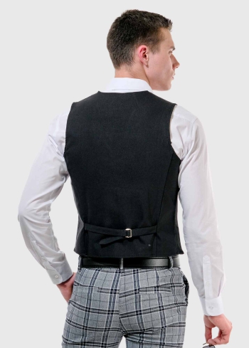 Luigino черная мужская классическая жилетка - back