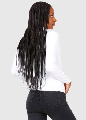 Gilberta balta sieviešu bītlene ar augstu apkakli - back