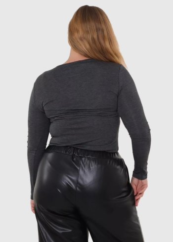 Agrippina Plus Size темно-серый лонгслив - back
