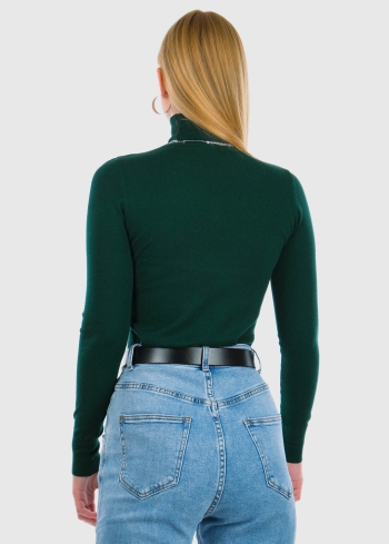 Perla tumši zaļa sieviešu bītlene - back