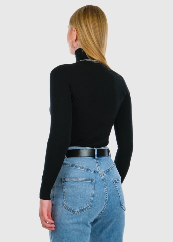 Perla melna sieviešu bītlene - back