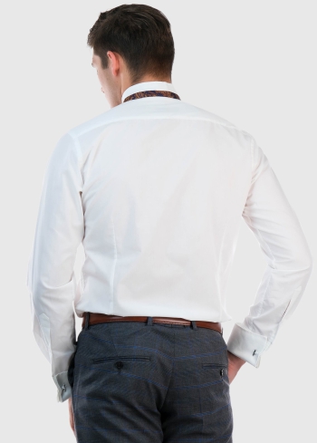 Slim Fit мужская белая рубашка - back