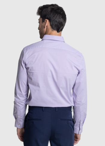 Giacobbeo Slim Fit светло-фиолетовая мужская рубашка - back