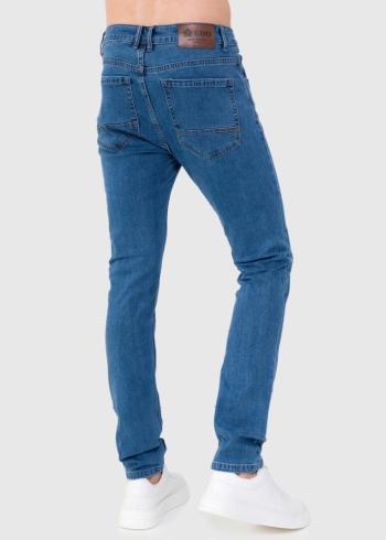 Slim Fit синие мужские джинсы с карманами - back