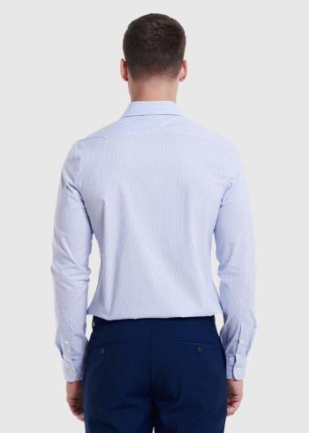 Nardo Slim Fit голубая мужская рубашка в полоску - back