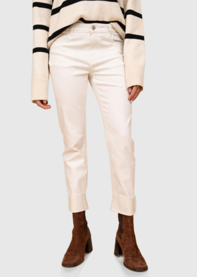 Danitza Mom Fit white womens jeans