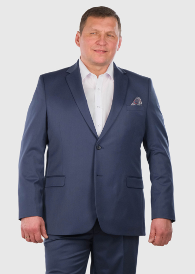 Emanuele Regular Fit Plus Size blue woolen suit