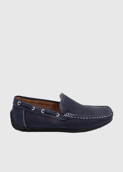 Renato dark blue moccasins