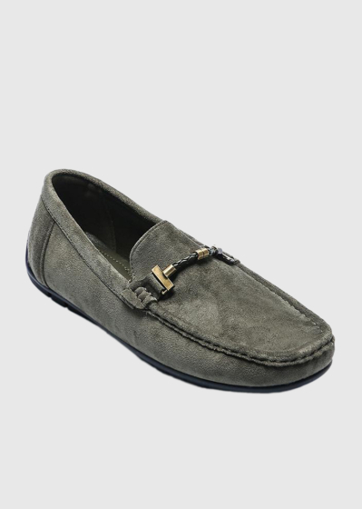 Reginaldo dark green metal buckles  moccasins