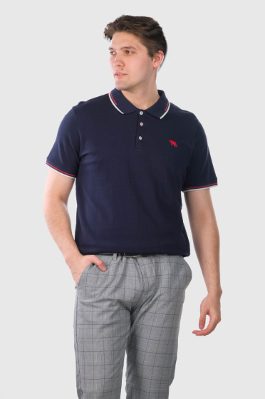 Carlo Plus Size dark blue men's Polo Shirt