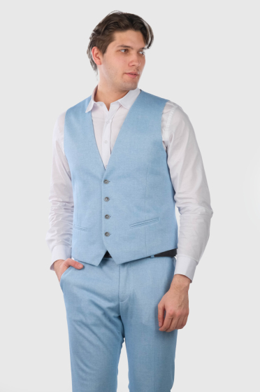 Crespo light blue classic vest 