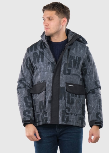 Girolamo grey mens jacket with patch pockets