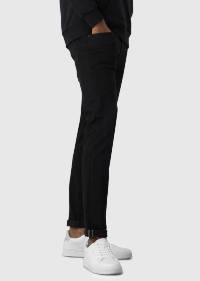 Slim Fit melni vīriešu džinsi