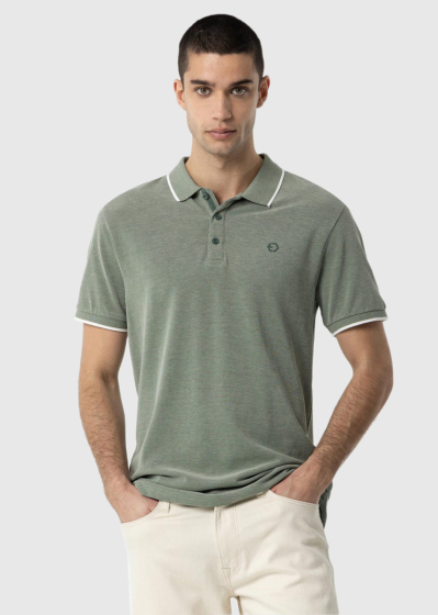 Green men's polo shirt