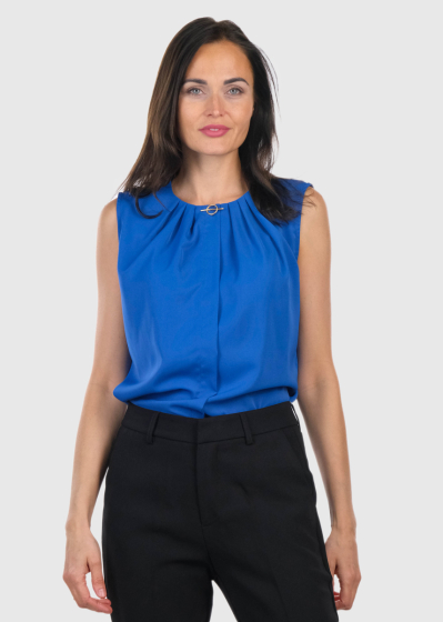 Ricarda blue blouse with short sleeves