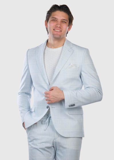 Comfort - super stretchy light blue men's blazer