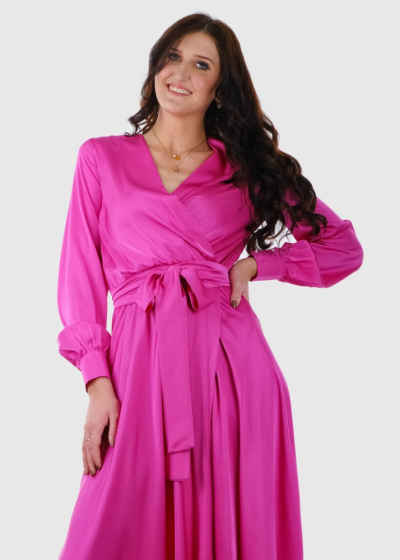 Irene dark pink long evening dress