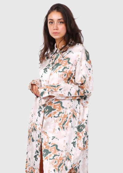 Angeli Plus Size long sleeve shirt dress