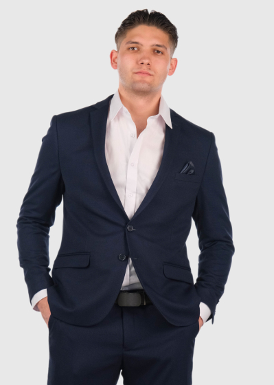 Crisanto Slim Fit tumši zils vīriešu žakete