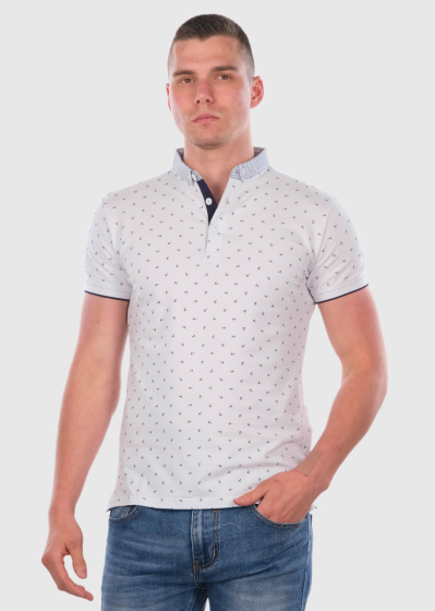 Domingo white emroidered polo shirt