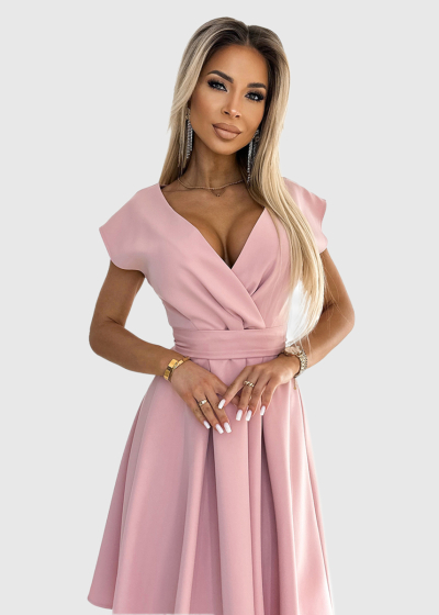 Edelmira pink short evening dress