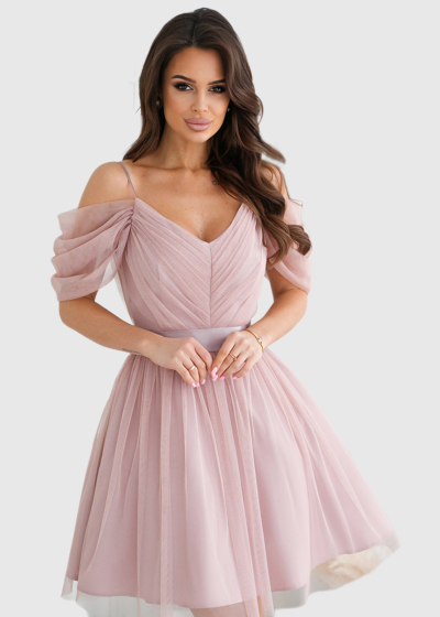 García light pink short evening dress