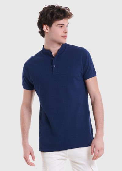 Iago dark blue men's polo shirt