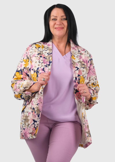 Alejandrina Plus Size floral printed blazer