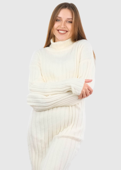 Liliana bēša silta džemperkleita