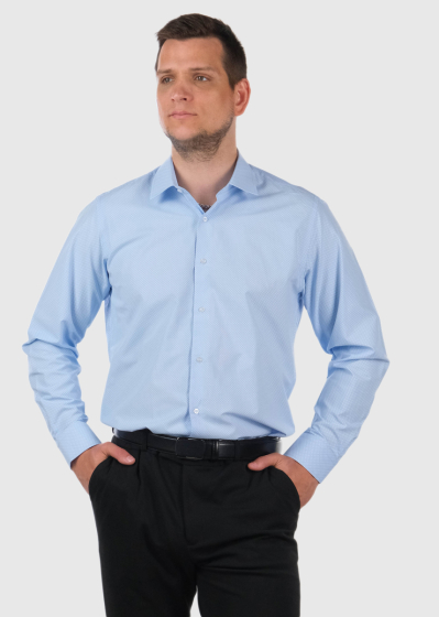 Slim Fit light blue men's long sleeve shirt