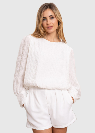 Ruperta white long sleeve blouse