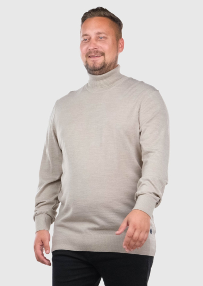 Consalvo Plus Size beige high neck sweater