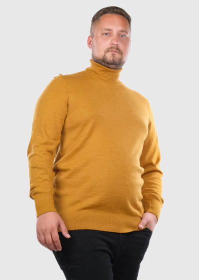 Consalvo Plus Size yellow high neck sweater