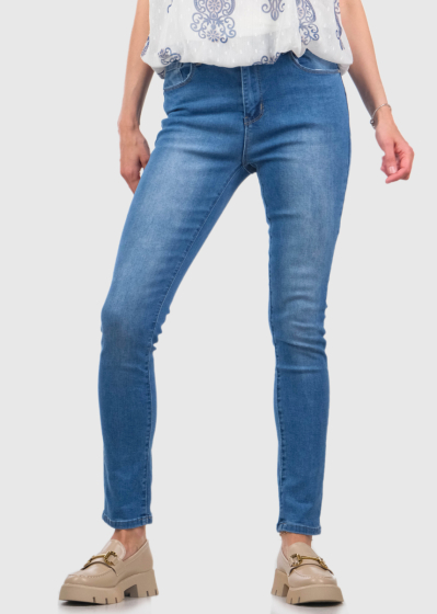 Alida Slim Fit синие джинсы с завышенной талией