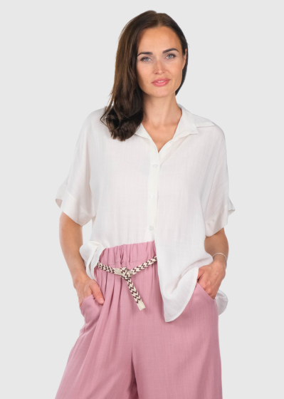 Aliana white buttoned blouse