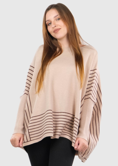 Crocifissa beige swing sweater