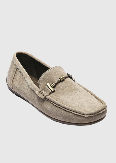 Reginaldo beige metal buckles moccasins