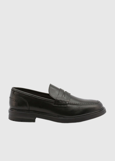 Arian black men's leather moccasins