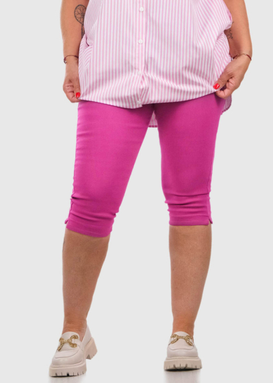 Ginevra Plus Size розовые укороченные брюки