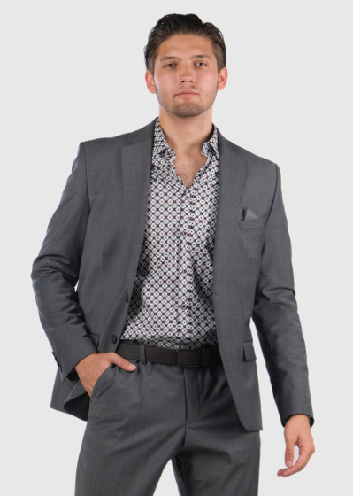 Binali tumši pelēks pieguļošs uzvalks ar vilnu