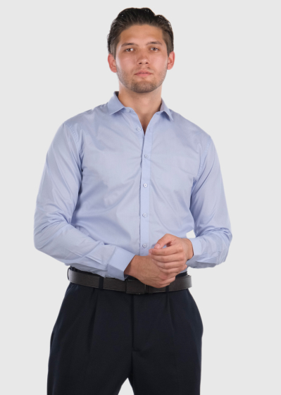 Aike Slim Fit голубая мужская рубашка