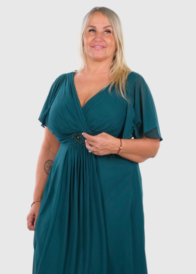 Azana Plus Size green short evening dress