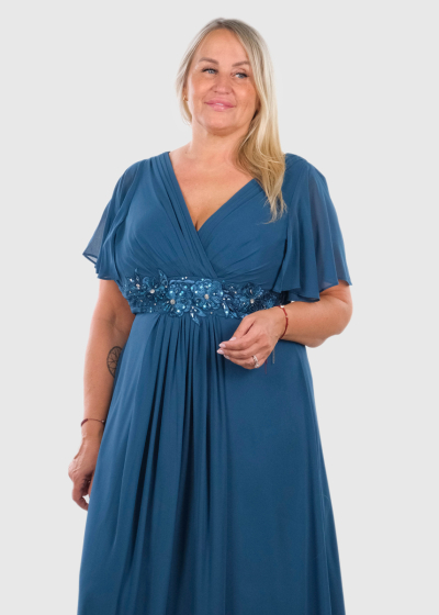 Azumi Plus Size blue long evening dress